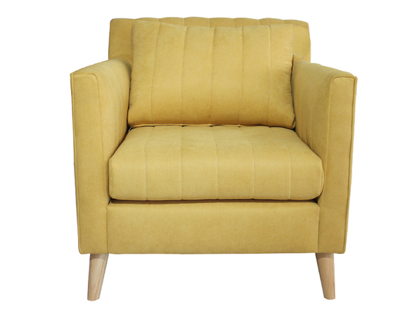 Mẫu ghế sofa đơn phòng khách tone vàng nhỏ xinh