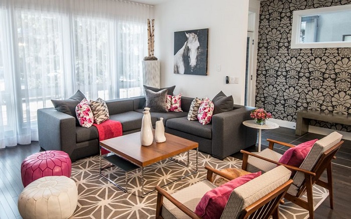 Bí quyết trang trí phòng khách chung cư hiện đại với sofa da