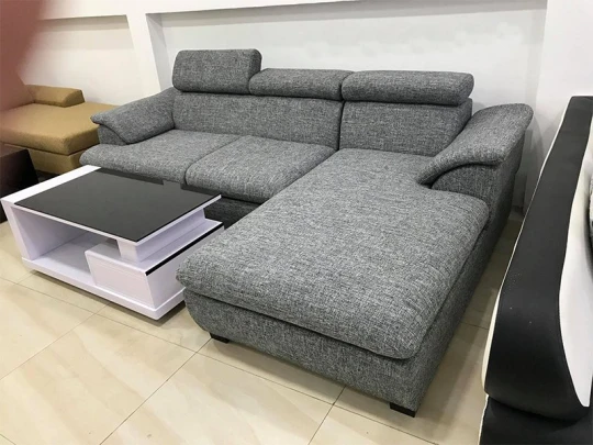 Sofa vải đầu bật màu xám